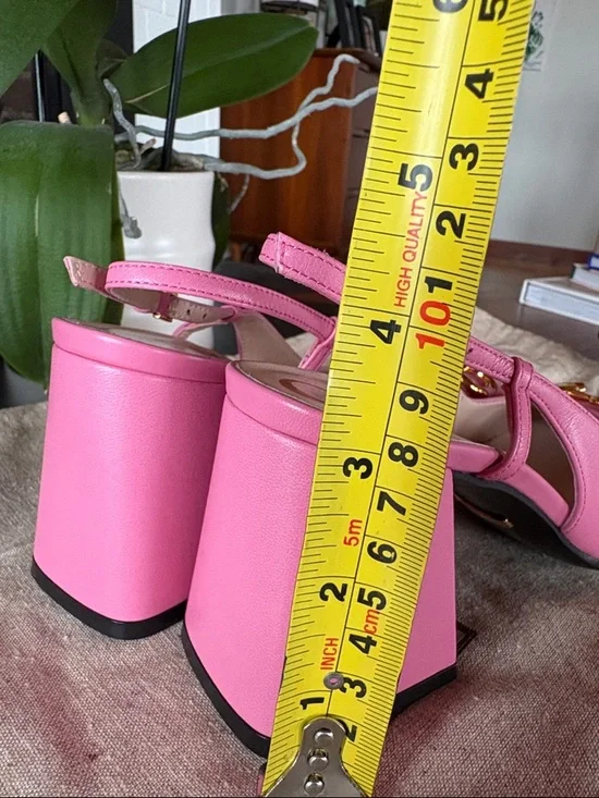 Gucci Pink Leather Horsebit Slingback Heels - Picture 11 of 11